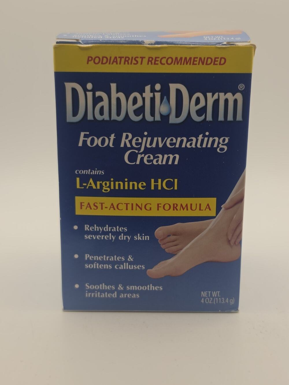 DiabetiDerm Foot Rejuvenating Cream 4oz NEW Sealed